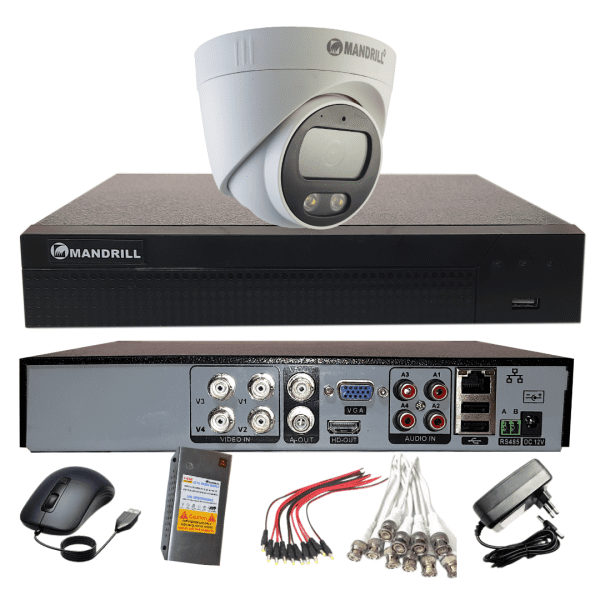 Mandrill® CCTV Camera 2.4 Mega Pixel Color Night Vision 1 In-Door + 4 Ch DVR Combo Quality Surveillance Kit