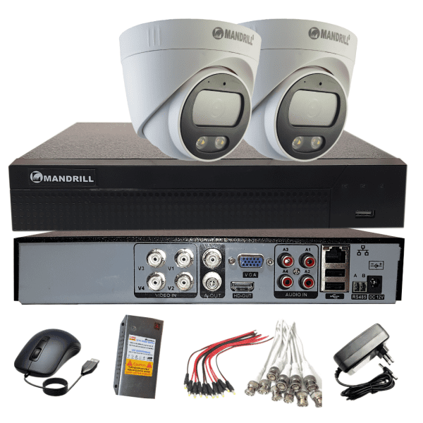 Mandrill® CCTV Camera 2.4 Mega Pixel Color Night Vision 2 In-Door + 4 Ch DVR Combo Quality Surveillance Kit