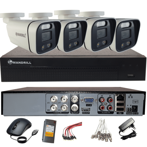 Mandrill® CCTV Camera 2.4 Mega Pixel Color Night Vision 4 Out-Door + 4 Ch DVR Combo Quality Surveillance Kit
