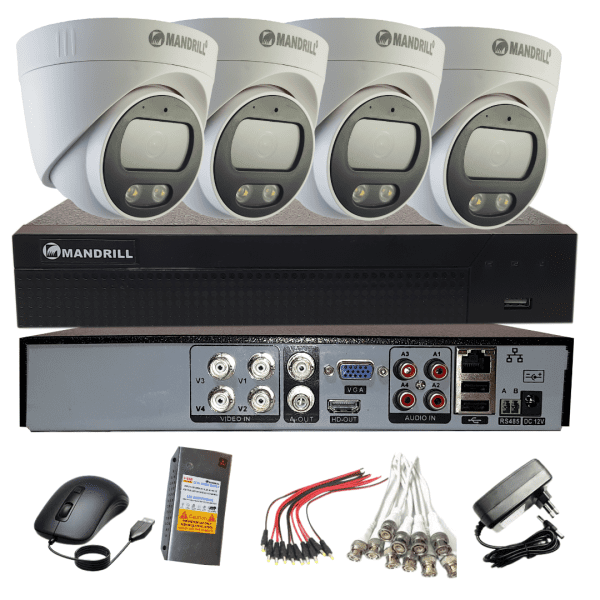 Mandrill® CCTV Camera 2.4 Mega Pixel Color Night Vision 4 In-Door + 4 Ch DVR Combo Quality Surveillance Kit