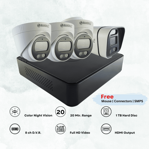 3 dome 1 bullet combo and 8ch dvr