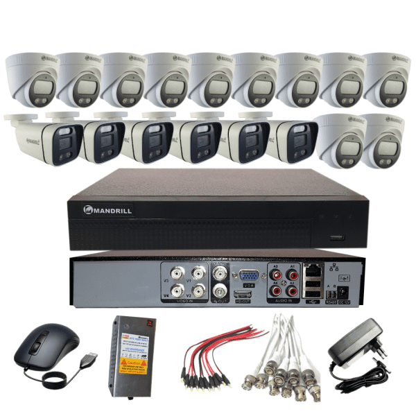 Mandrill® 2.4 MP CCTV Camera Color Night Vision 10 In Door, 6 Out Door, 16 Ch DVR Surveillance Combo kit