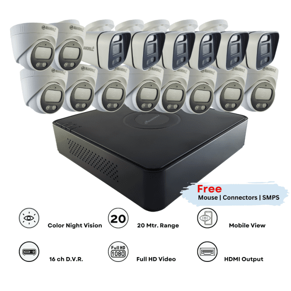 10 dome 6 bullet combo and 16 ch dvr