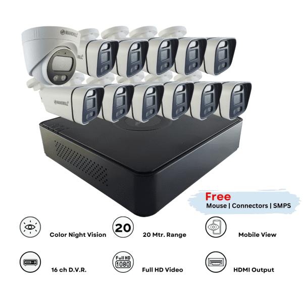 11 bullet 1 dome combo and 16 ch dvr