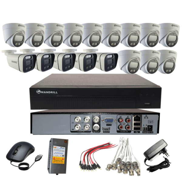 Mandrill® 2.4 MP CCTV Camera Color Night Vision 11 In Door, 5 Out Door, 16 Ch DVR Surveillance Combo kit