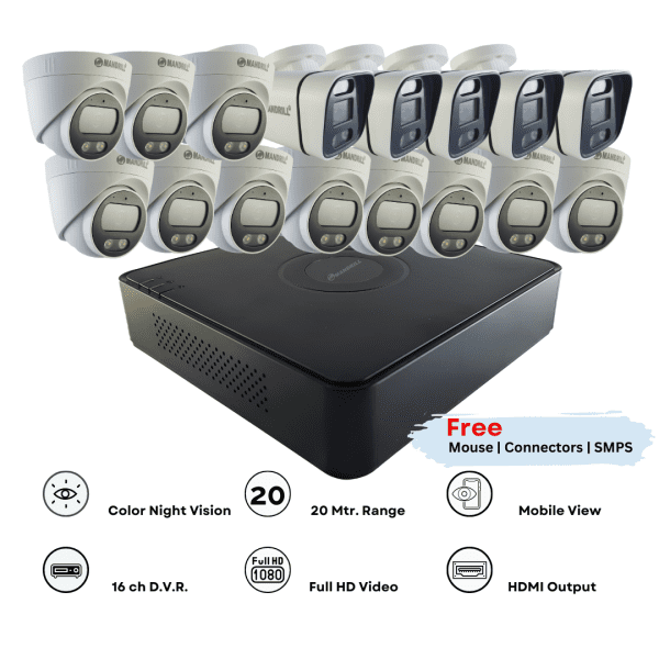 11 dome 5 bullet combo and 16 ch dvr