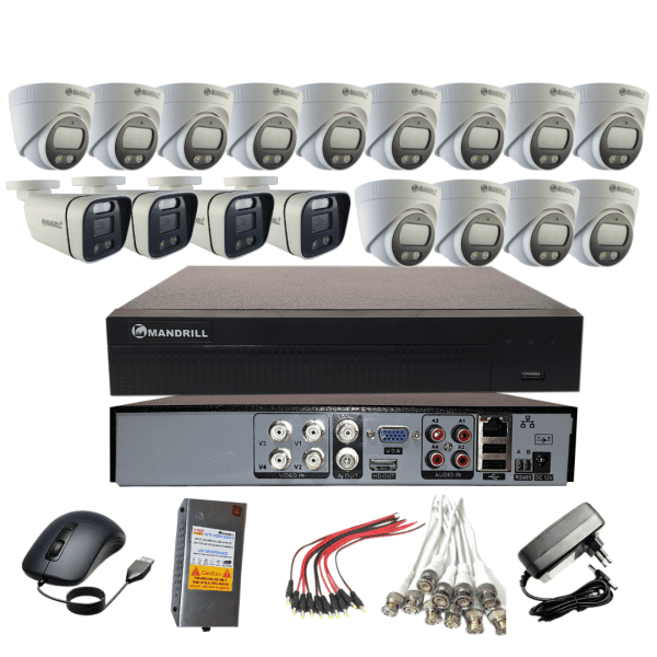 Mandrill® 2.4 MP CCTV Camera Color Night Vision 12 In Door, 4 Out Door, 16 Ch DVR Surveillance Combo kit