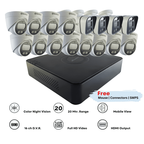 12 dome 4 bullet combo and 16 ch dvr