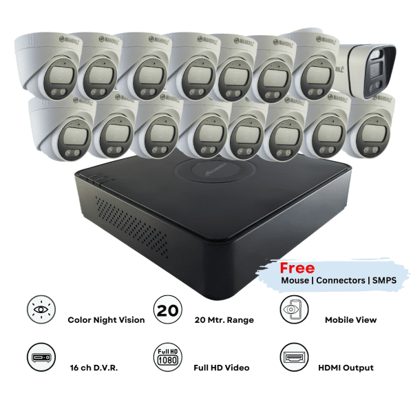 15 dome 1 bullet combo and 16 ch dvr