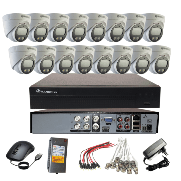 Mandrill® 2.4MP CCTV Camera Color Night Vision 16 In Door, 16 Ch DVR Surveillance Combo kit