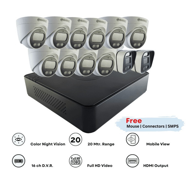 2 bullet 10 dome combo and 16 ch dvr