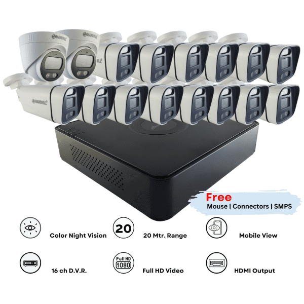 2 dome 14 bullet combo and 16 ch dvr