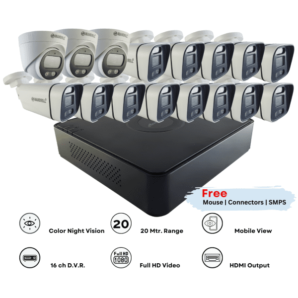 3 dome 13 bullet combo and 16 ch dvr