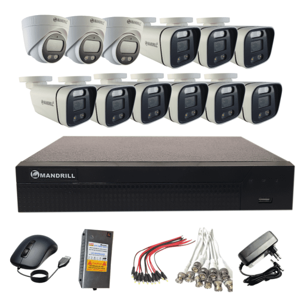 Mandrill® 2.4MP CCTV Camera Color Night Vision 3 In Door, 9 Out Door, 16 Ch DVR Surveillance Combo kit