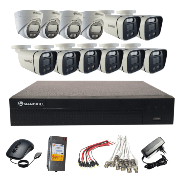 Mandrill® 2.4 MP CCTV Camera Color Night Vision 4 In Door, 8 Out Door, 16 Ch DVR Surveillance Combo kit