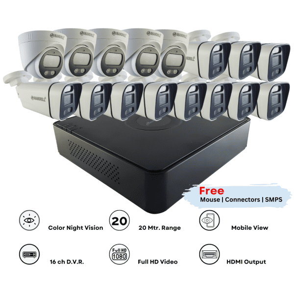 5 dome 11 bullet combo and 16 ch dvr