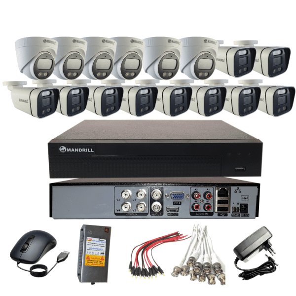 Mandrill® 2.4MP CCTV Camera Color Night Vision 6 In Door, 10 Out Door, 16 Ch DVR Surveillance Combo kit