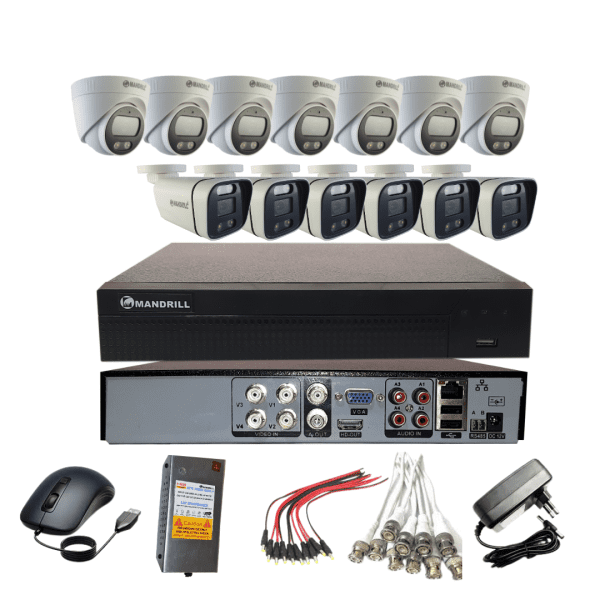 Mandrill® 2.4 MP CCTV Camera Color Night Vision 6 In Door, 6 Out Door, 16 Ch DVR Surveillance Combo kit