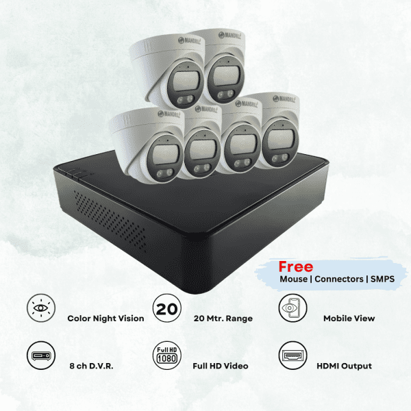 6 dome combo and 8ch dvr