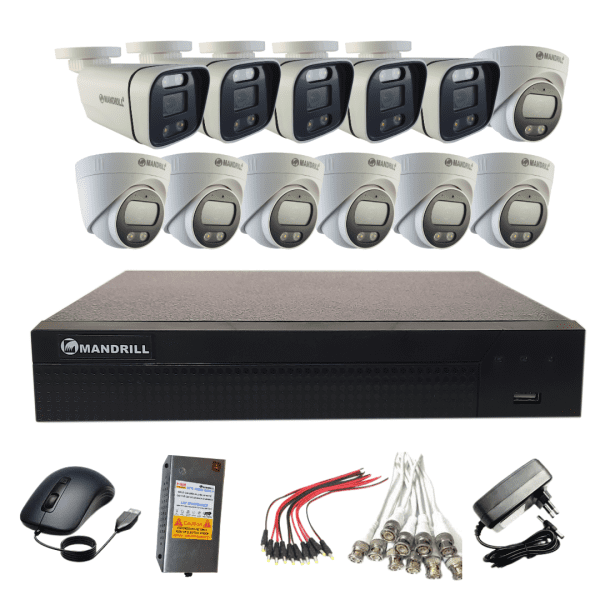Mandrill® 2.4MP CCTV Camera Color Night Vision 7 In Door, 5 Out Door, 16 Ch DVR Surveillance Combo kit