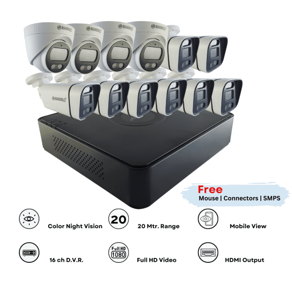 8 bullet 4 dome combo and 16 ch dvr