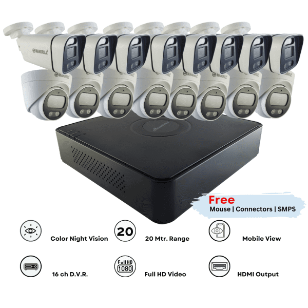 8 dome 8 bullet combo and 16 ch dvr