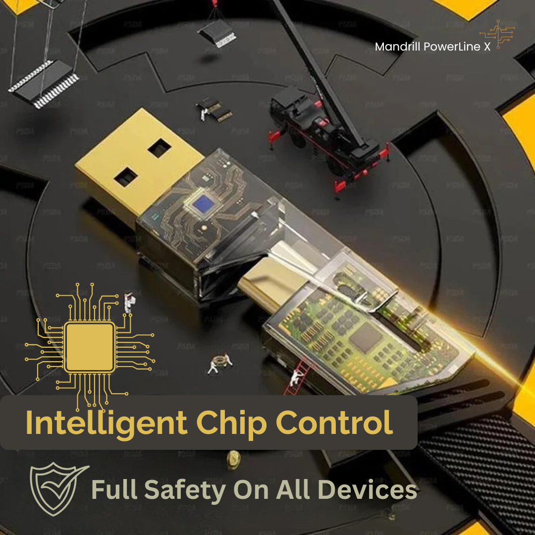 6 Mandrill PowerLine X 4 in 1 Charging Cable Fast Charging 65W, USB C Thunderbolt Port,Type C Lightning,Type A For All iPhones & Laptop - Image 6